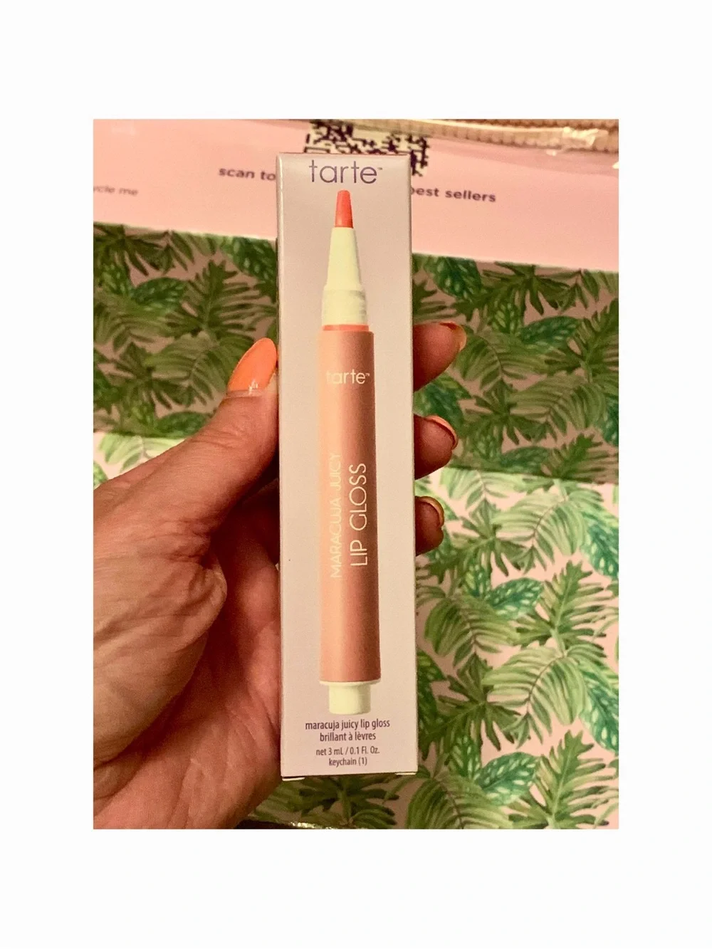 TARTE Maracuja Lip Gloss in Watermelon Shimmer & Free Charm - .1 fl oz NIB